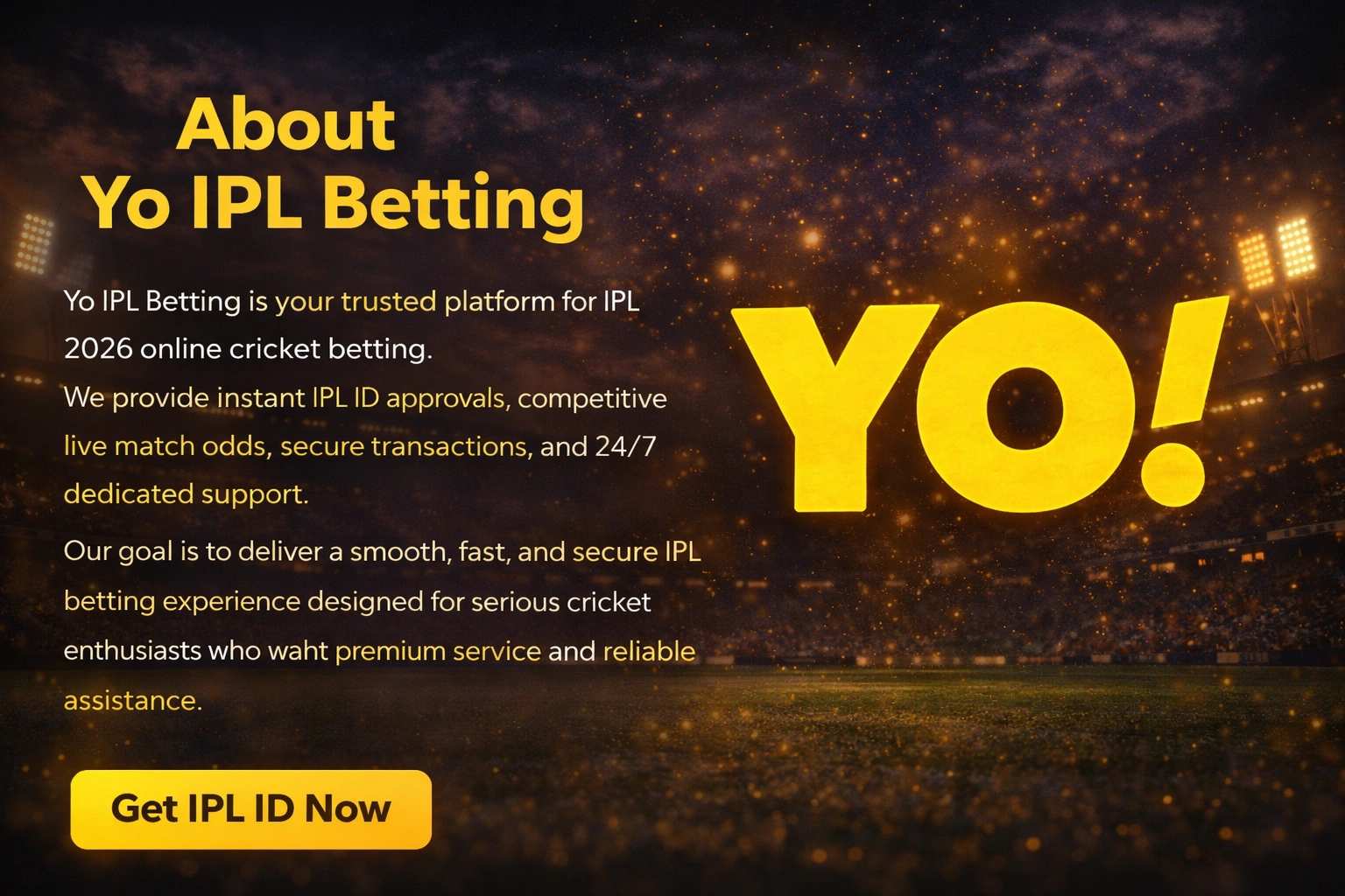 About Yo IPL Betting 2026 official banner