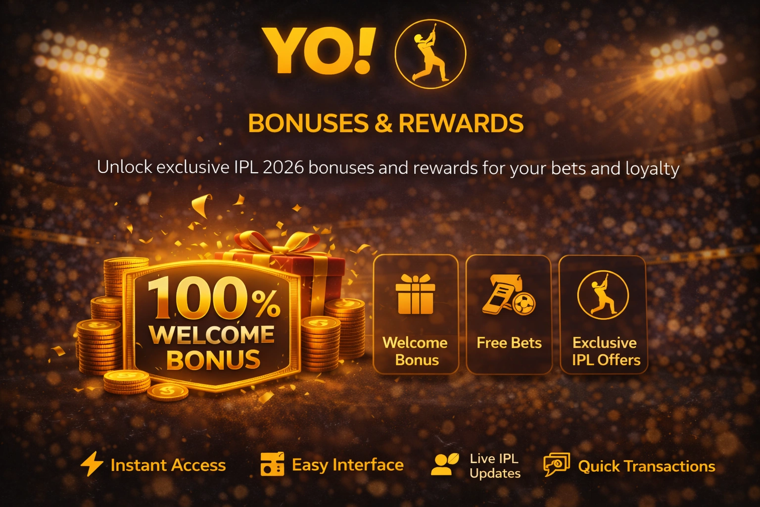 Yo IPL 2026 Bonuses and Rewards Banner