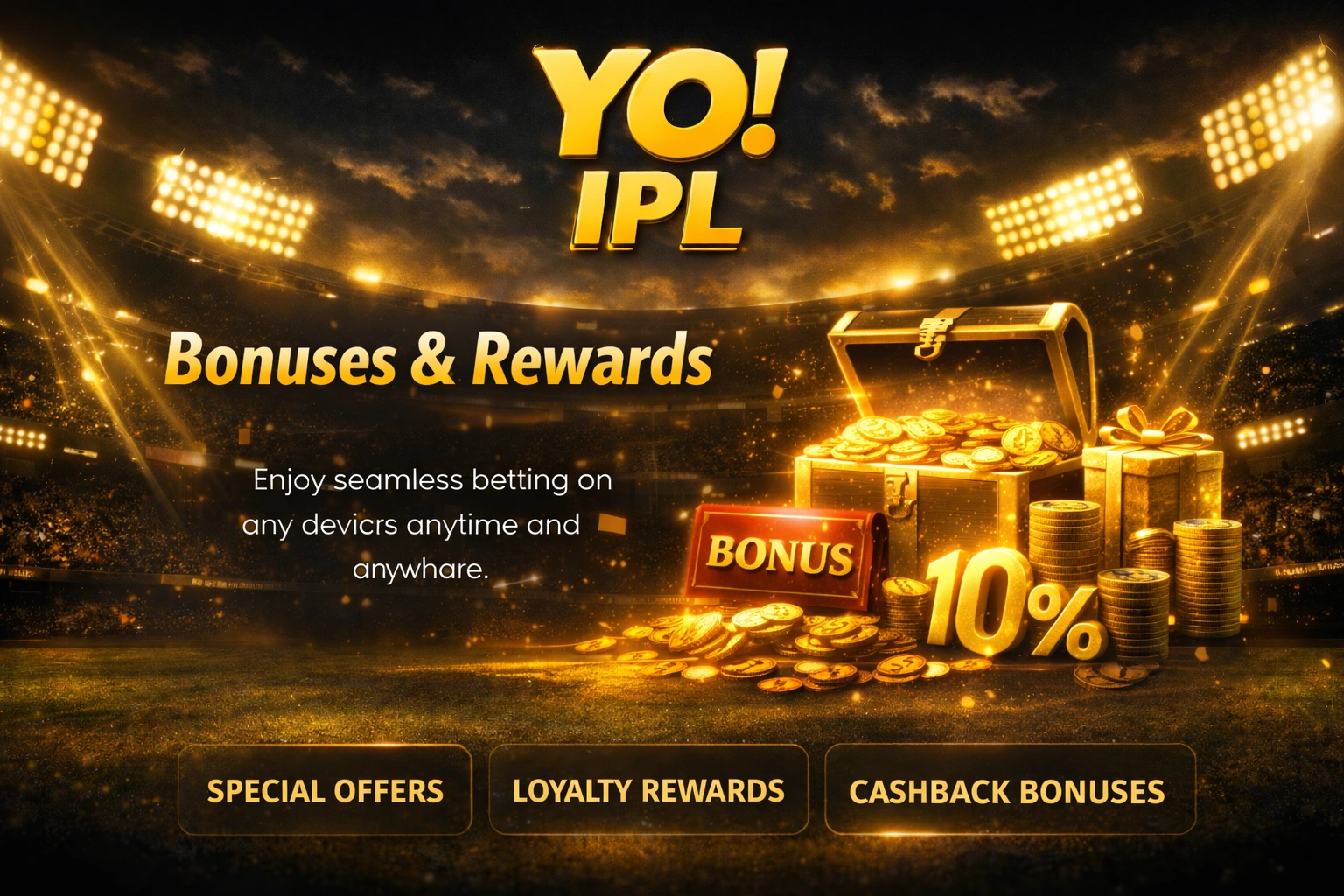 Yo IPL 2026 Bonuses and Rewards Banner
