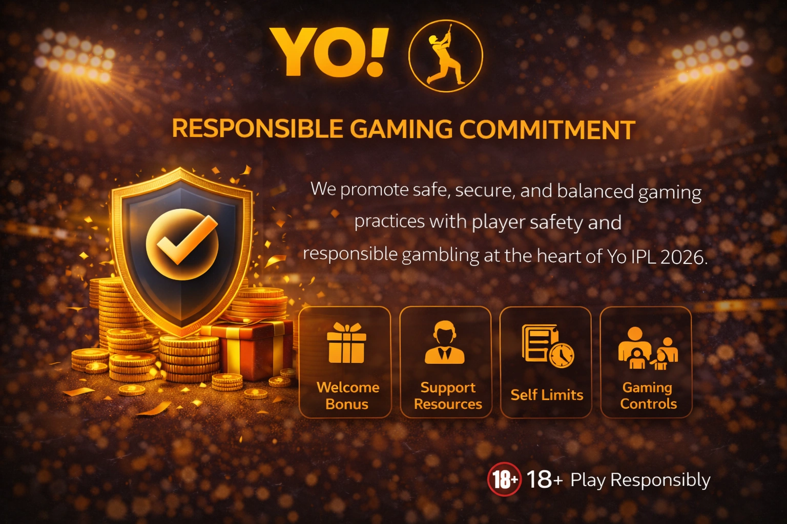 Yo IPL 2026 Responsible Gaming Commitment Banner