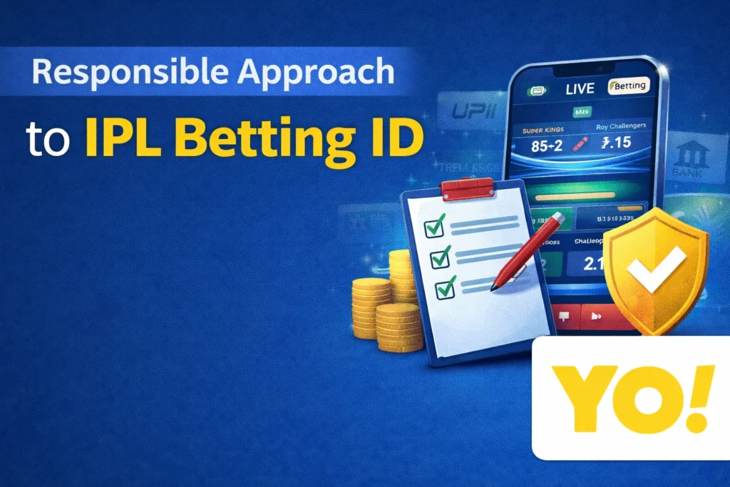 Responsible approach to IPL Betting ID with safe betting concept and YO logo