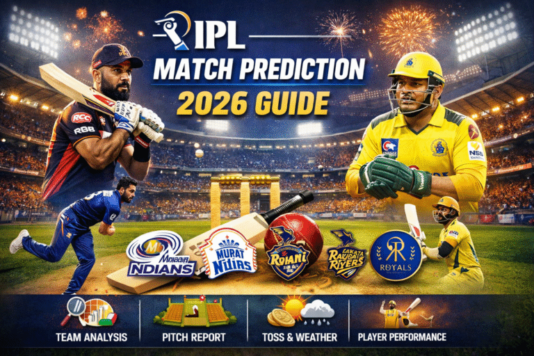 IPL match prediction 2026 guide with team analysis pitch report toss and player performance
